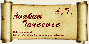 Avakum Tančević vizit kartica